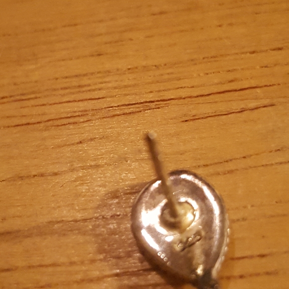 Vintage Sterling Silver Onyx Earrings - Picture 4 of 7